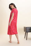 Zivame Farm Lore Knit Cotton Mid Length Nightdress - Poinsettia — thumbnail 3