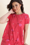 Zivame Farm Lore Knit Cotton Mid Length Nightdress - Poinsettia — thumbnail 5