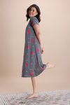Zivame Farm Lore Knit Cotton Mid Length Nightdress - Steel Grey — thumbnail 2
