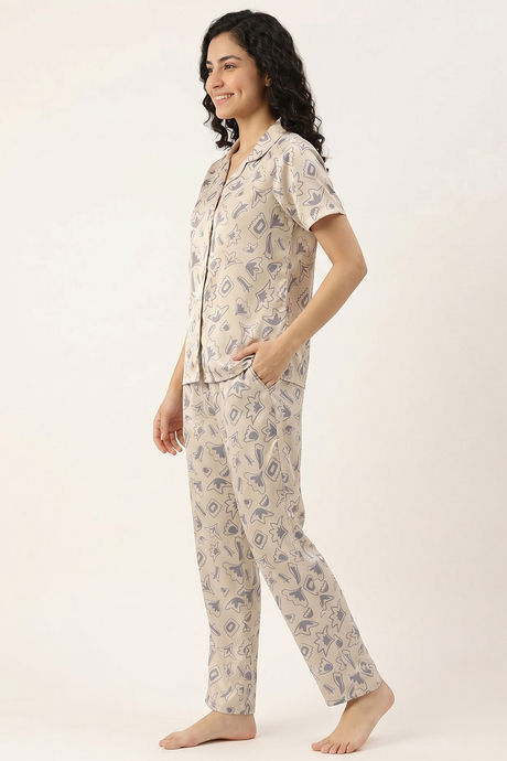Zivame Satin Pyjama Set - Parchment — image 2