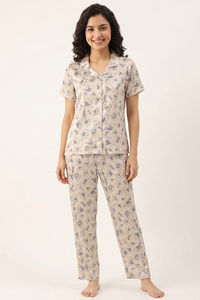 Zivame Satin Pyjama Set - Parchment — thumbnail 4
