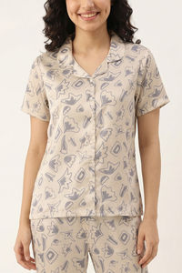 Zivame Satin Pyjama Set - Parchment — thumbnail 5