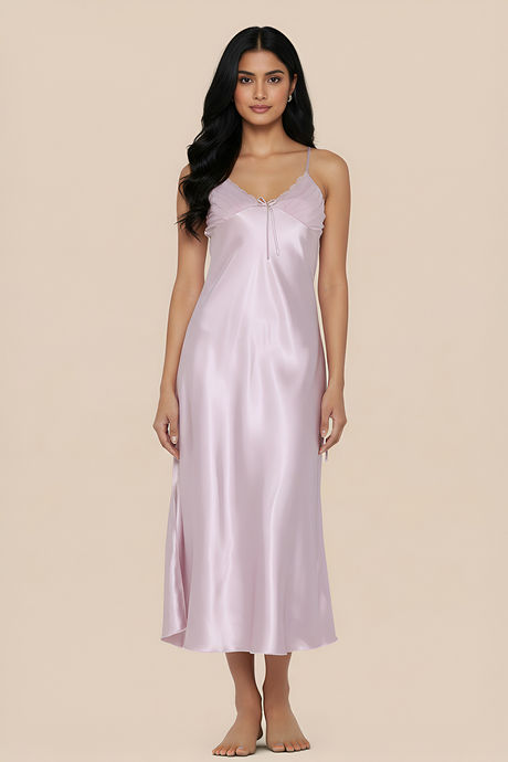 Zivame Satin Sleep Dress - Mauve — image 2