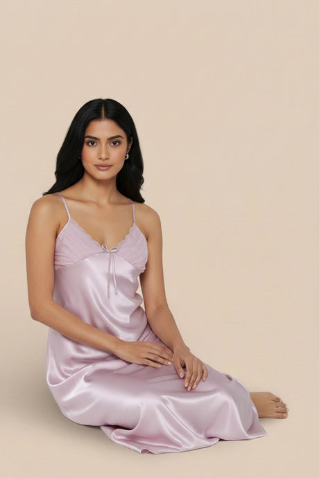 Zivame Satin Sleep Dress - Mauve — image 5