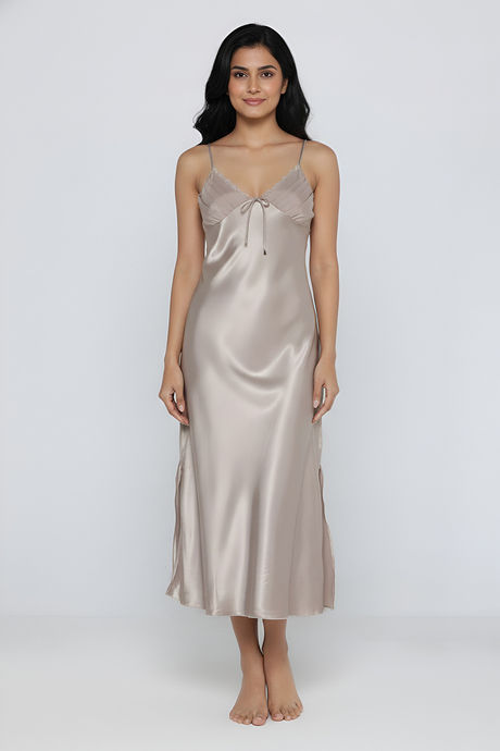 Zivame Satin Sleep Dress - Skin — image 2