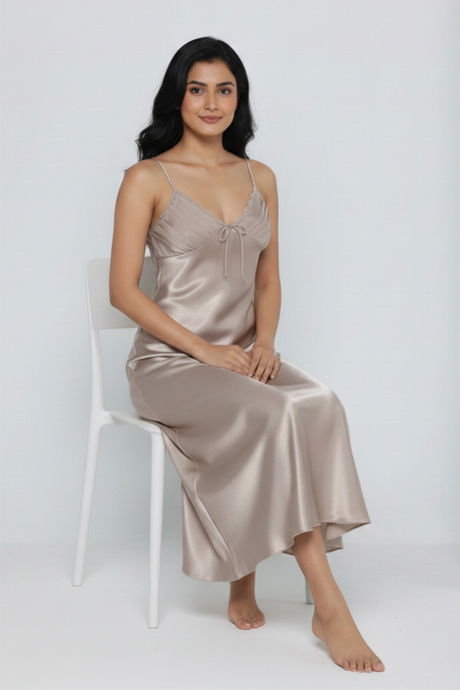 Zivame Satin Sleep Dress - Skin — image 5