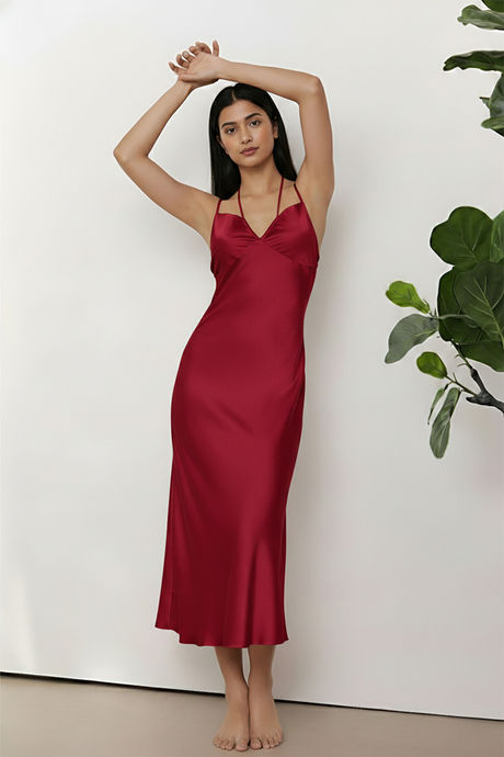 Zivame Satin Sleep Dress - Red — image 4