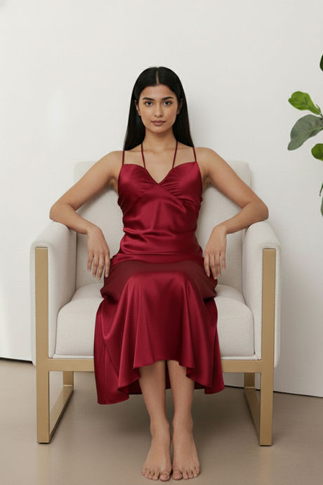 Zivame Satin Sleep Dress - Red — image 5