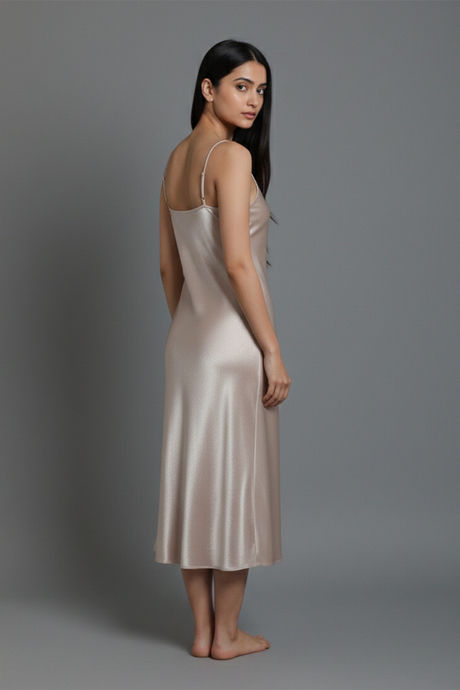 Zivame Satin Sleep Dress - Silver — image 5