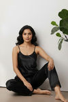 Zivame Satin Pyjama Set - Black — thumbnail 4