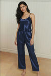 Zivame Satin Pyjama Set - Navy — thumbnail 2
