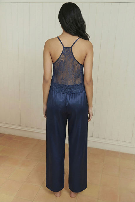 Zivame Satin Pyjama Set - Navy — image 3