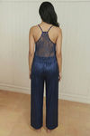 Zivame Satin Pyjama Set - Navy — thumbnail 3