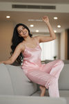 Zivame Satin Pyjama Set - Pink — thumbnail 4