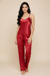 Zivame Satin Pyjama Set - Red — thumbnail 2