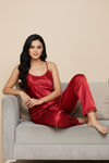 Zivame Satin Pyjama Set - Red — thumbnail 5