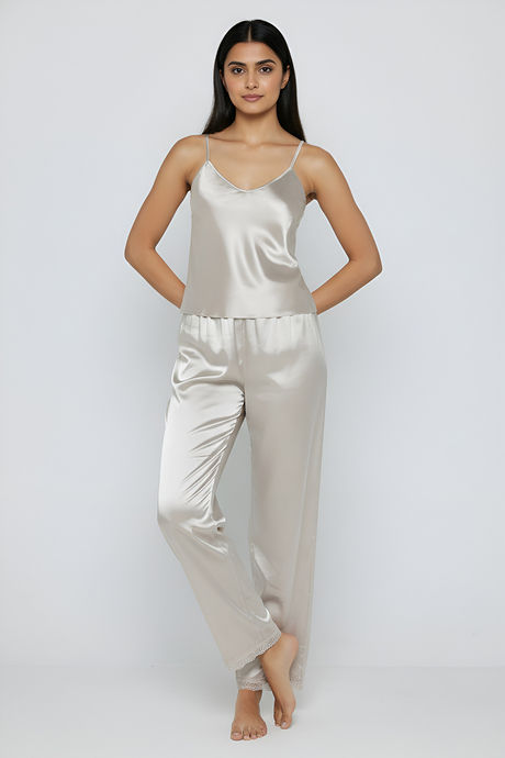 Zivame Satin Pyjama Set - Silver — image 2