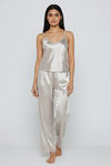 Zivame Satin Pyjama Set - Silver — thumbnail 3