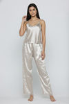 Zivame Satin Pyjama Set - Silver — thumbnail 5