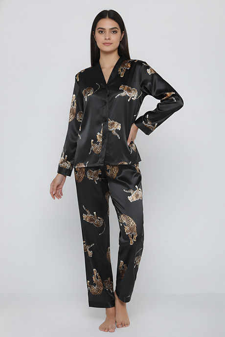 Zivame Satin Loungewear Set - Pink Leopard — image 2