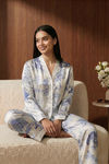 Zivame Satin Loungewear Set - White Tree — thumbnail 1