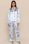 Zivame Satin Loungewear Set - White Tree — thumbnail 2