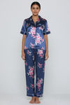Zivame Satin Pyjama Set - Navy Floral — thumbnail 6