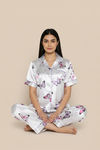Zivame Satin Pyjama Set - White Butter — thumbnail 4