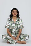 Zivame Satin Pyjama Set - White Leopard — thumbnail 4