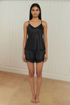 Zivame Satin Sleep Short Set - Black — thumbnail 2