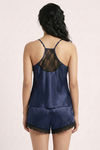 Zivame Satin Sleep Short Set - Dark Blue — thumbnail 4