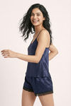 Zivame Satin Sleep Short Set - Dark Blue — thumbnail 5