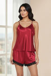 Zivame Satin Sleep Short Set - Red — thumbnail 3