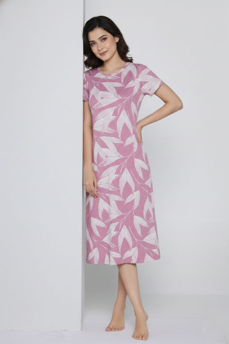 Zivame Knit Cotton Sleep Dress - Polignac — image 4