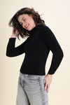 Zivame Retro Peek Full Sleeve Sweater - Black — thumbnail 2