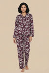 Zivame Farm Lore Knit Cotton Pyjama Set - Fig — thumbnail 1