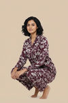 Zivame Farm Lore Knit Cotton Pyjama Set - Fig — thumbnail 3