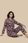 Zivame Farm Lore Knit Cotton Pyjama Set - Fig — thumbnail 4