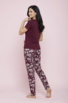 Zivame Farm Lore Knit Cotton Pyjama Set - Fig — thumbnail 2