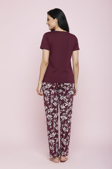 Zivame Farm Lore Knit Cotton Pyjama Set - Fig — image 4