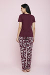 Zivame Farm Lore Knit Cotton Pyjama Set - Fig — thumbnail 4