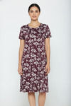 Zivame Farm Lore Knit Cotton Knee Length Nightdress - Fig — thumbnail 2