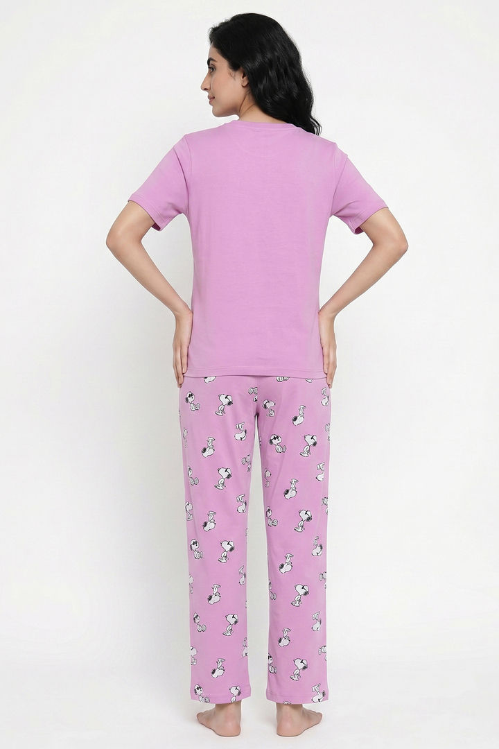 Zivame Peanuts Knit Cotton Loungewear Set - Phalaenopsis — image 2