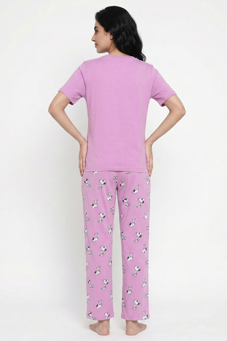 Zivame Peanuts Knit Cotton Loungewear Set - Phalaenopsis — image 2