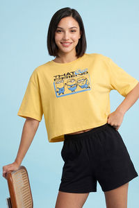 Zivame Minions Knit Cotton Loungewear Short Set - Yarrow — thumbnail 1