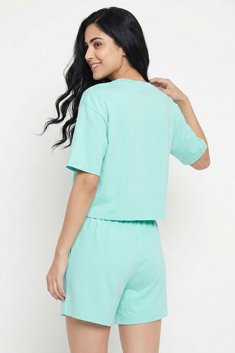 Zivame Mickey & Friends Knit Cotton Loungewear Short Set - Yucca — image 2