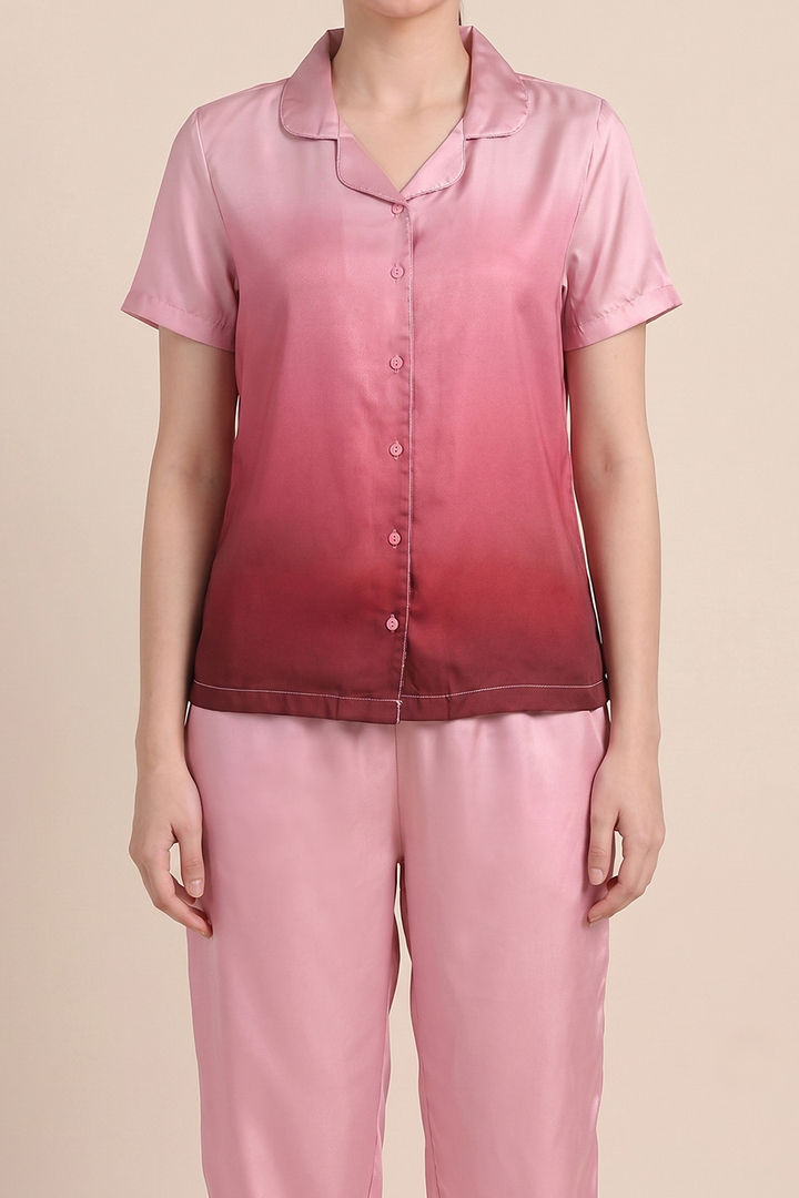 Zivame Woven Satin Pyjama Set - Burgundy — image 5