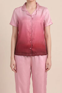 Zivame Woven Satin Pyjama Set - Burgundy — thumbnail 5