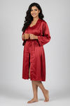 Zivame Satin Sleep Robe - Scarlet — thumbnail 1