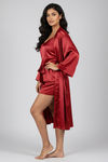 Zivame Satin Sleep Robe - Scarlet — thumbnail 3